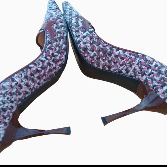 CASADEI TWEED STILETTOS 3 1/2" HEELS POINTED TOE SIZE 8.5 - Picture 1 of 15